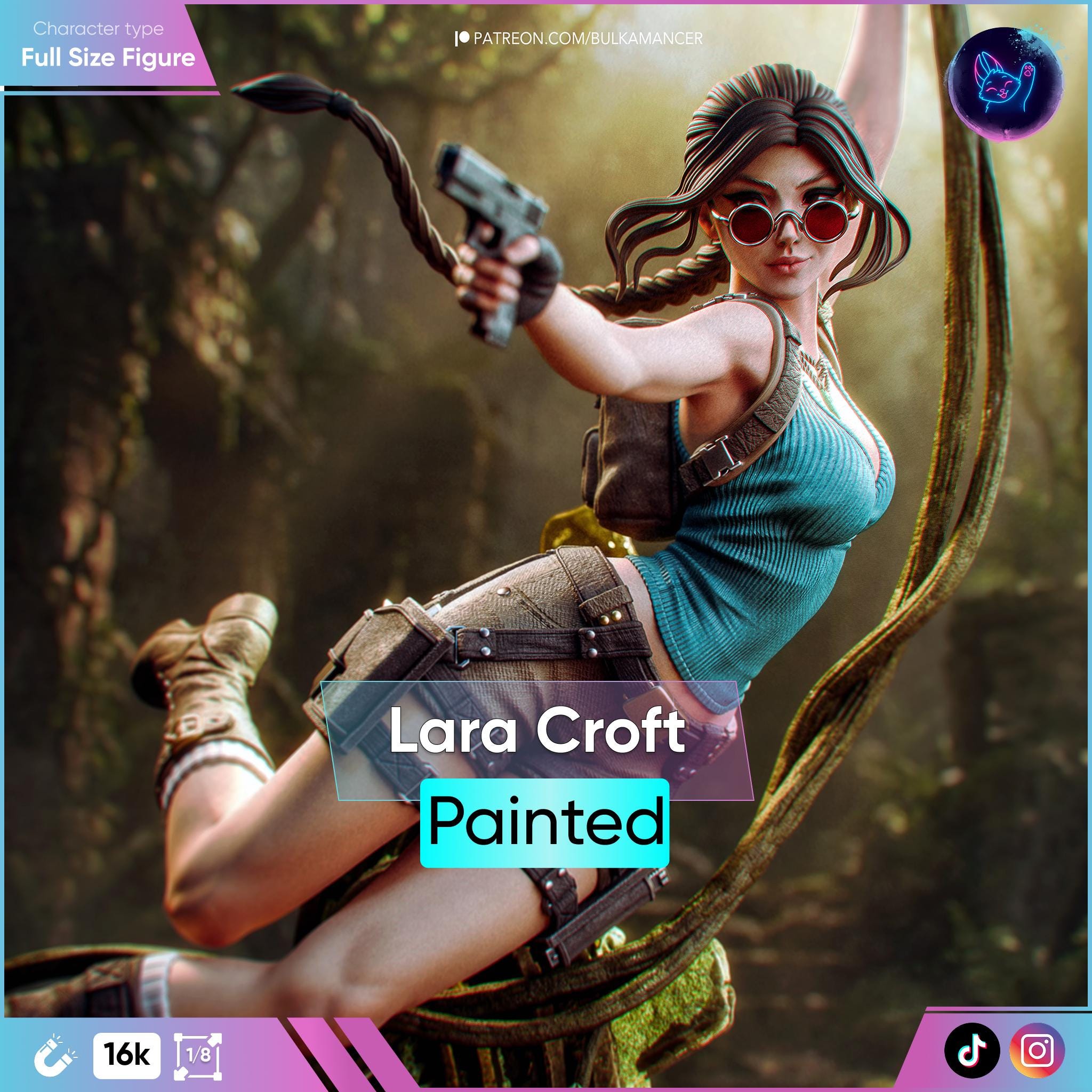 Lara Croft [hand-painted Figure With Magnets], 328mm | 16K Resin