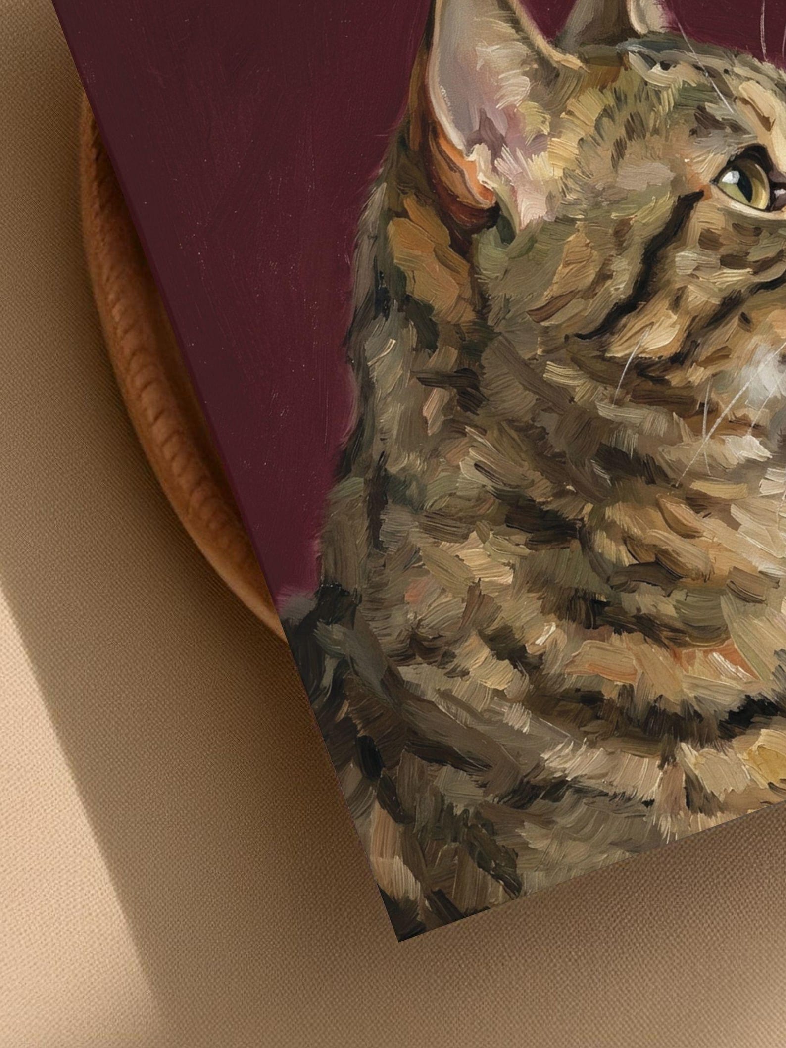 Personalized Tabby Cat Portrait: Mini Oil Painting Wall Art Print - Etsy