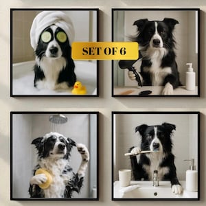 Custom Funny Pet Bathroom Portrait Set - Humorous Animal Art (Digital Download)
