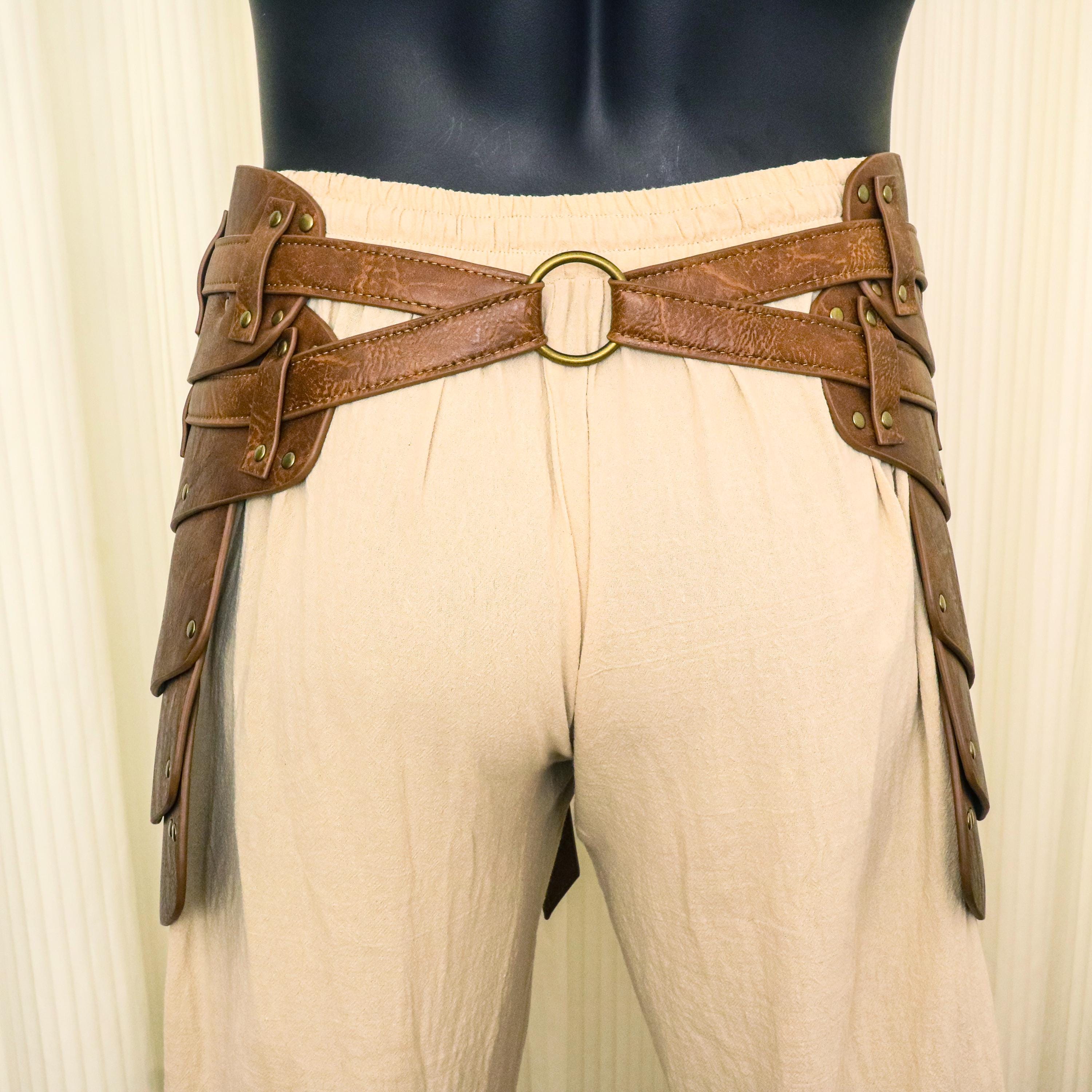 Viking Warrior Belt, Vintage Medieval Leather Belt, Brown  display picture 1