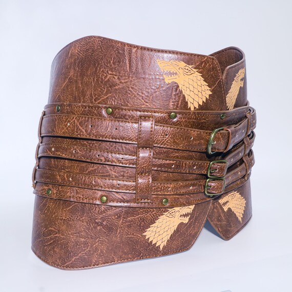Handmade Leather Wolf Head Belt: Medieval Viking Renaissance  display picture 3