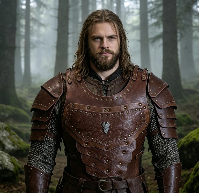 Hand-embossed Faux Leather Knight Chest Armor – Medieval Viking Warrior ...