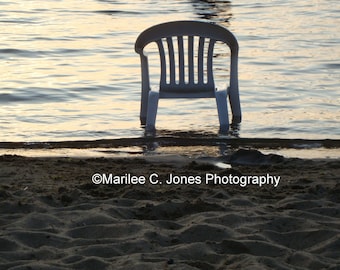 Empty Beach Chair Fine Art Vermont Photo Print: Multiple Sizes Available