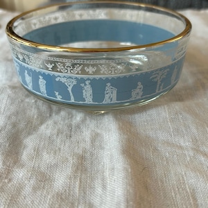 Jeanette Glass Company Blue Hellenic Jasperware Individual Salad/Dessert Bowl
