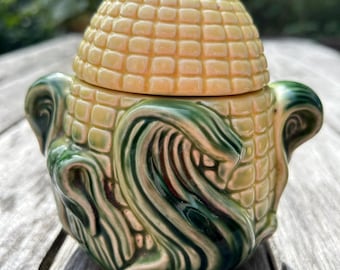 Vintage 1940s Stanfordware Corn Cob Lidded Sugar Bowl #507