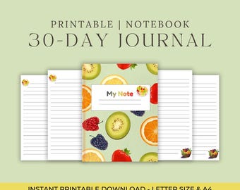 30-Day Printable Journal | Daily Writing Planner (Digital Download)