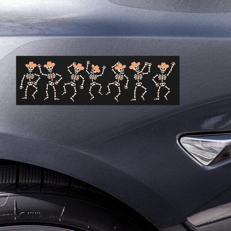 Cowboy Skeleton Car Magnet – Spooky Western Halloween Decor