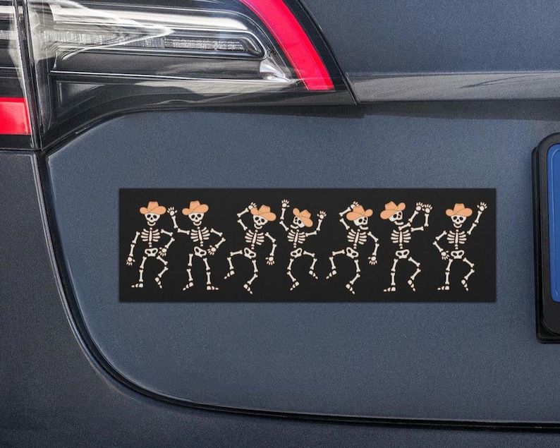 Cowboy Skeleton Car Magnet – Spooky Western Halloween Decor