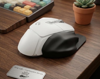 Contoured Magnetic Pinky Rest, PTFE Glides, Ergonomic Mouse Mod, Logitech Compatible