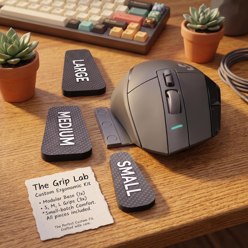 Modular Magnetic Ergonomic Pinky Rest for Gaming Mice | 3 Sizes Included, FDM 3D Printed Mod image 1