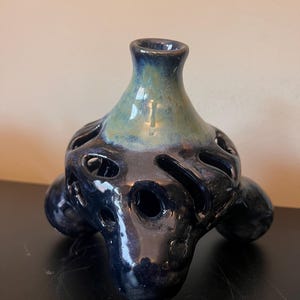 Contemporary Vase, handmade with intricate carvings