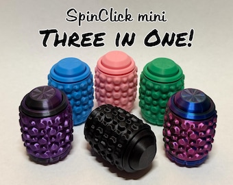 SpinClick mini - Llavero giratorio sensorial con textura rugosa, ¡tres en uno!