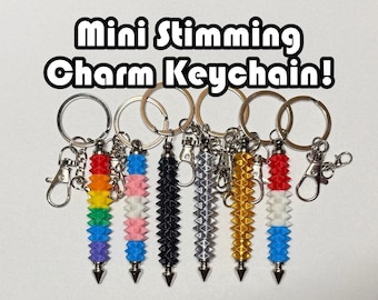 Mini Spiky Customizable Fidget Roller Charm Keychain | Self-Soothing Pain Stimming | Purse and Bag Charm