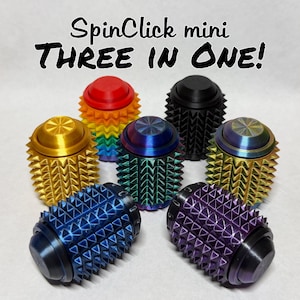 SpinClick mini - Spiky Sensory Fidget Spinner Clicker Keychain, Clicky Pain Stim Three in One!