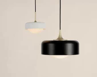 Nowoczesna lampa wisząca ze złotym akcentem, minimalistyczna lampa sufitowa do kuchni, jadalni lub sypialni