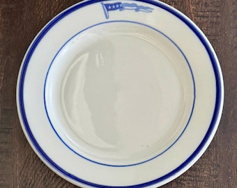 Vintage amerikansk marin kaptenens matsal salladstallrik – Shenango Kina servis servis Militaria