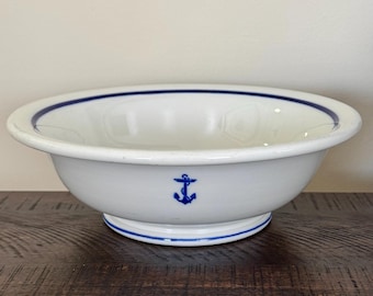 Vintage amerikansk marin nedsmutsad ankare serveringsskål 25 cm – Shenango Kina Servis Servis Militaria