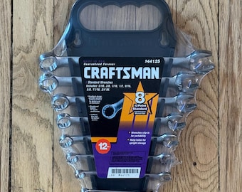 Vintage Craftsman 8-delat skiftnyckelset – 12-punkts SAE, tillverkad i USA