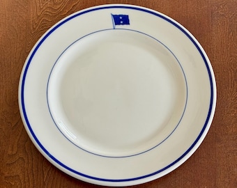 Vintage amerikansk marin konteramiral matsal lunch- eller middagstallrik – Vintage porslin Militaria