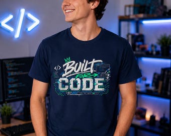 Built for Code T-Shirt | Programmer Tech Graphic Tee, Coding Design