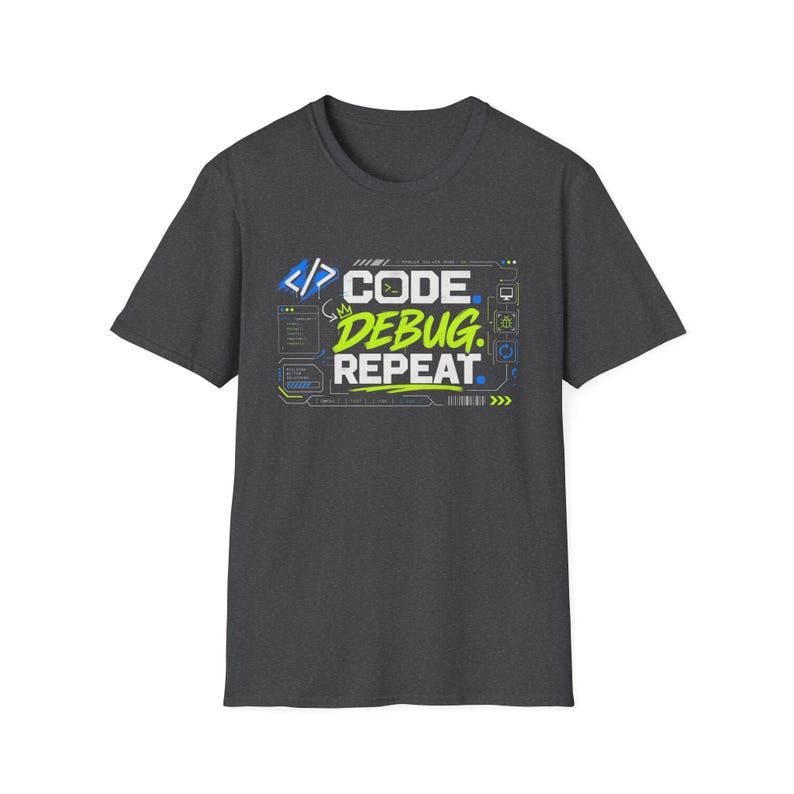Code Debug Repeat T-Shirt | Programmer Coding Tee, Dev Humor image 8