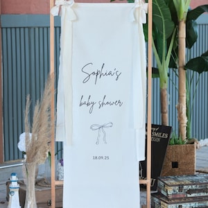 Willkommensschild für die Babyparty, Stoff-Babypartyschild, personalisiertes Babypartyschild, Babypartydekor