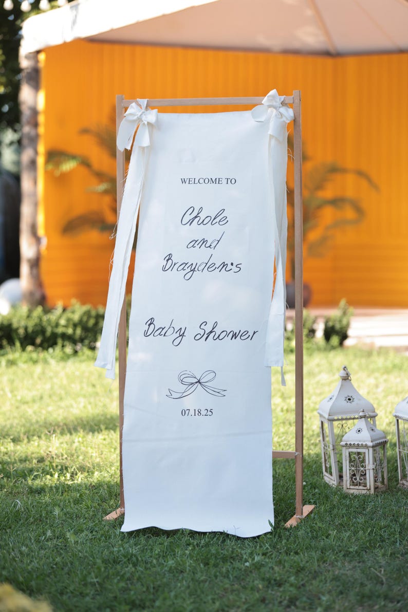 Personalized Fabric Baby Shower Welcome Sign, Custom Decor - Etsy