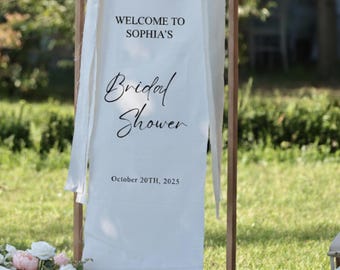 Personalized Fabric Bridal Shower Welcome Sign, Party Banner