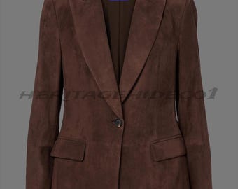 Handmade Brown Suede Blazer: Men's Classic Leather Coat
