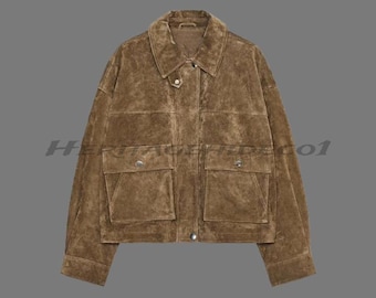 Handmade Brown Suede Leather Jacket: Vintage Inspired Men's Coat