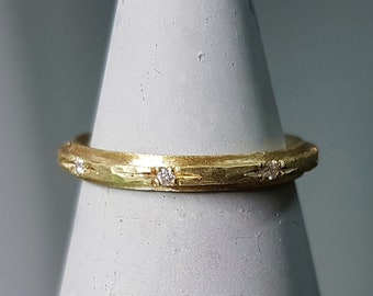 18k Gold Diamond Ring, Star Diamond Ring, Wedding Ring, Diamond Eternity Band, Fine Jewelry Ring, Stacking Ring, Stackable Gold Ring