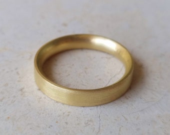 Wedding Ring for Men, Man's Wedding Band, Thick Gold Ring, Half Round Gold Ring, 18k Gold Band, 4mm Gold Wedding Band, Unisex Ring