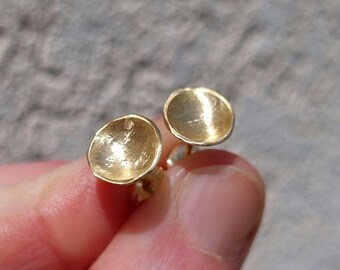 18k solid gold earrings, Gift for Her, Wedding Earrings for Brides, Minimalist stud earrings, Small Gold Studs, Gold circle earrings