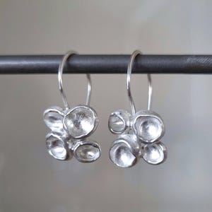 Sterling Silver Botanical Dangle Earrings: Handmade Floral Charms