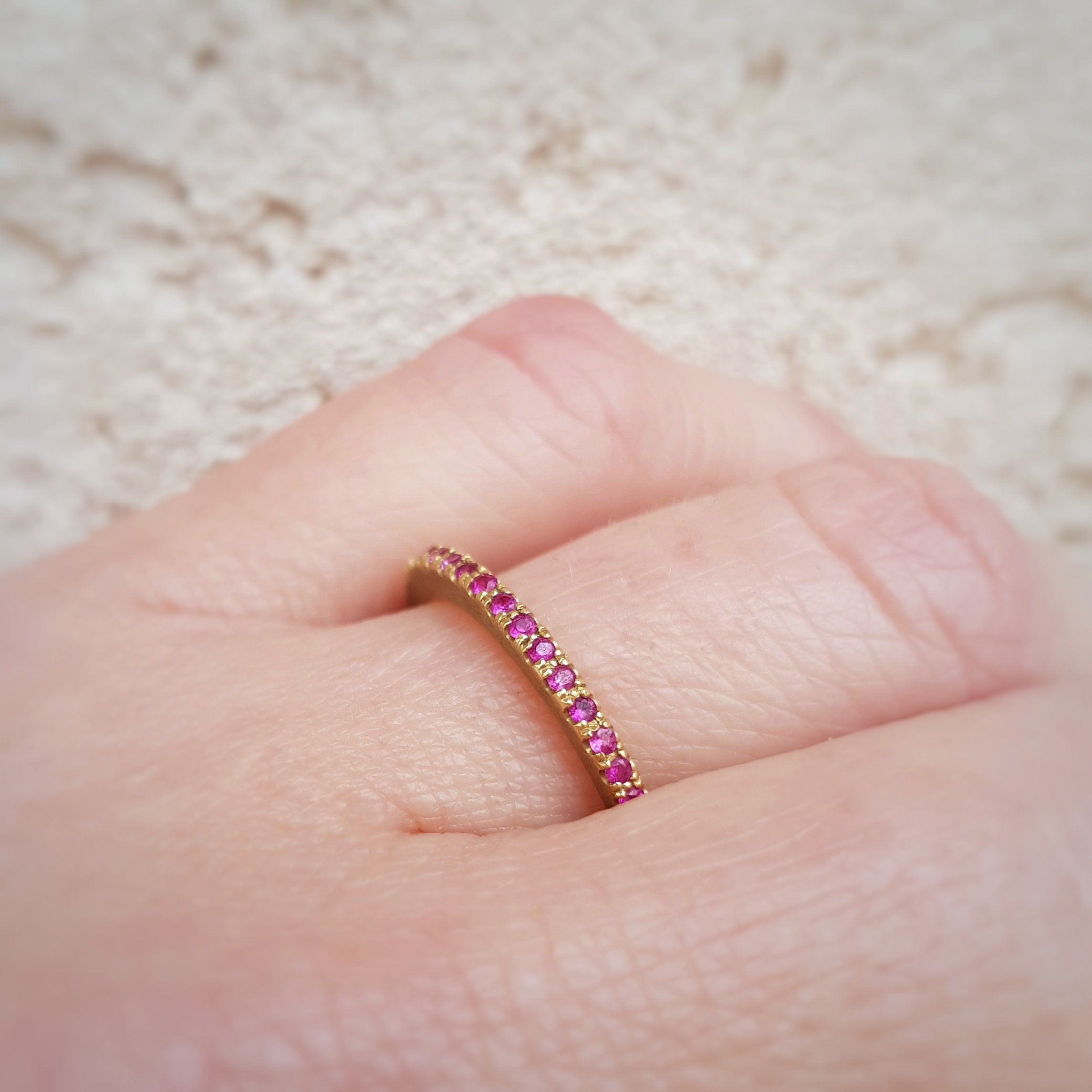 Thin Ruby Eternity Band | Etsy