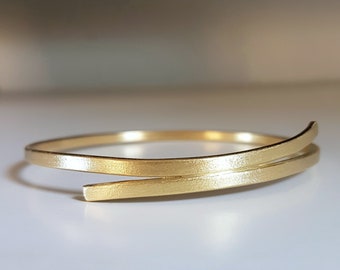 18k Gold Bracelet, Solid Gold Bangle Bracelet, Unique Christmas Gift, Fine Jewelry Bracelet, Simple Bracelet, Minimalist Bracelet