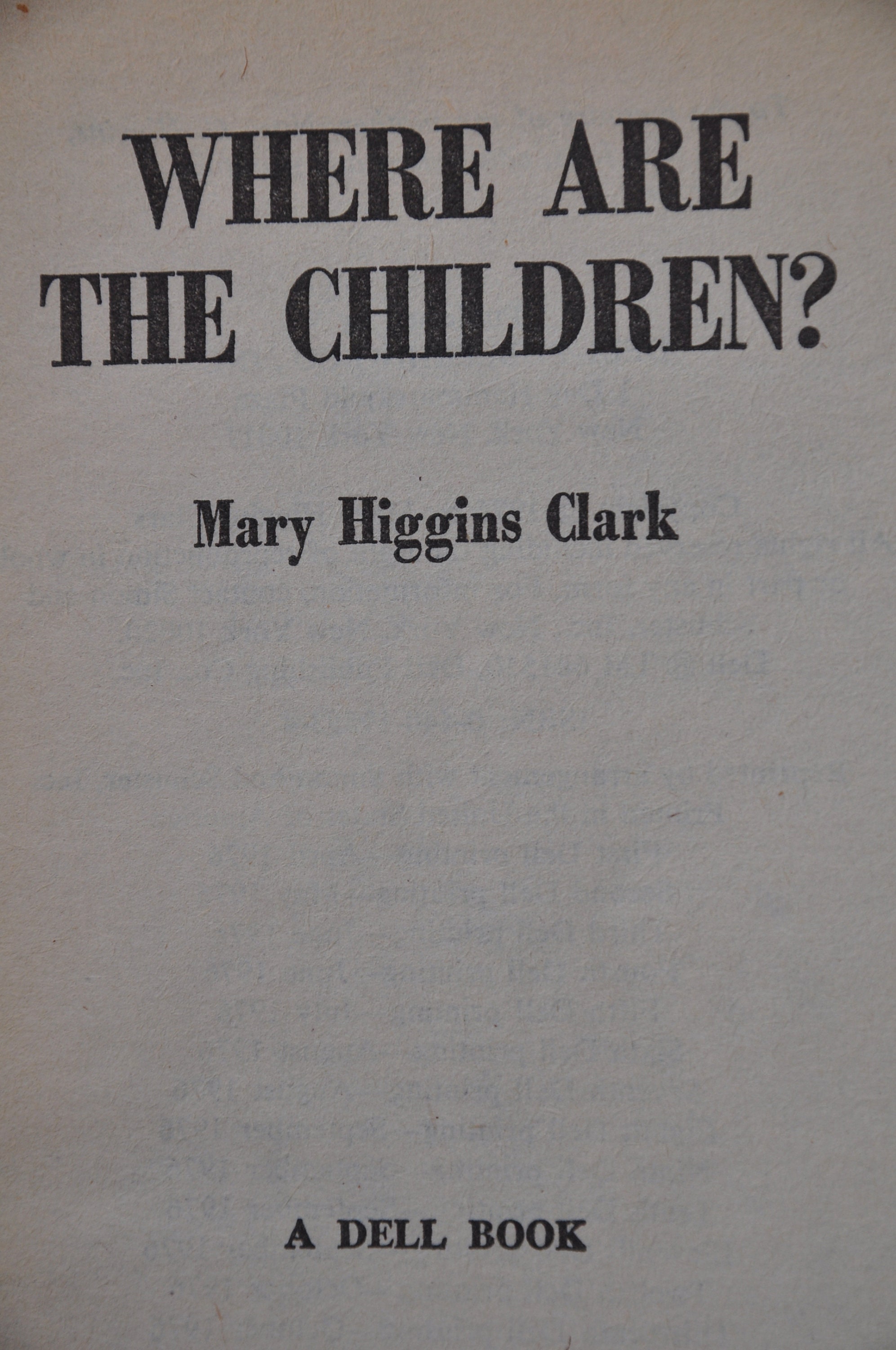 Where Are the Children by Mary Higgins Clark - Etsy