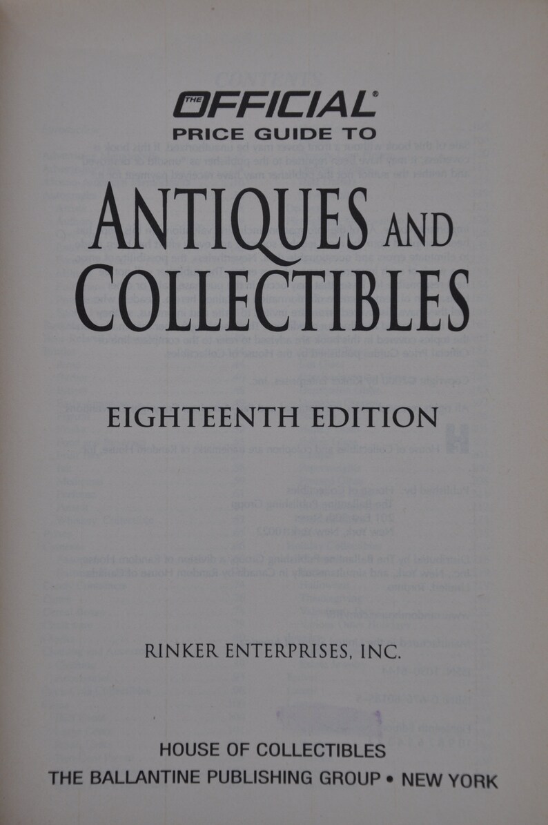 Official Price Guide to Antiques and Collectables, House of