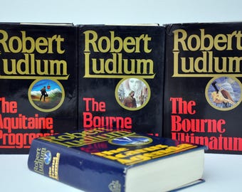 The Aquitaine Progression, Bourne Ultimatum, Bourne Supremacy, The Icarus Agenda, by Robert Ludlum, espionage thrillers priced individually