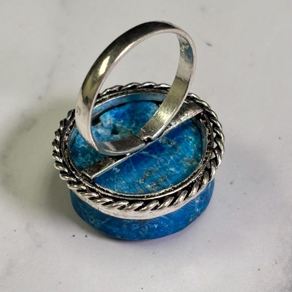 Vintage Chrysocolla Sterling Silver Ring – Southw… - image 5