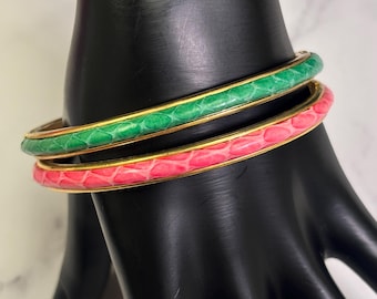 Bracciale vintage Maximo Florence in pelle di serpente: bracciale in pelle color oro