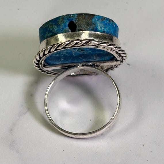 Vintage Chrysocolla Sterling Silver Ring – Southw… - image 4