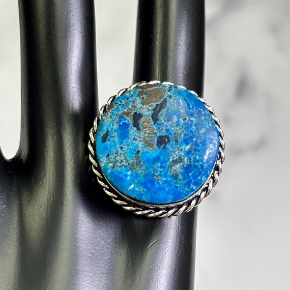 Vintage Chrysocolla Sterling Silver Ring – Southw… - image 2