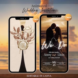 Animated Wedding Invitation Template, Editable Canva Wedding Invite, Digital Wedding Invitation Video, Mobile Wedding Evite, RSVP Template