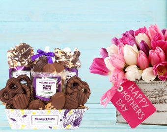 Sugar Plum Chocolate Mountain - Mothers Day Gift Basket - 17 Piece Assortment - Chocolate-Covered Snacks - Gifts for Mom