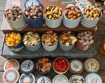 12 Pack Retro Bar Snacks - Briefcase Gift Box - Nuts in Vintage