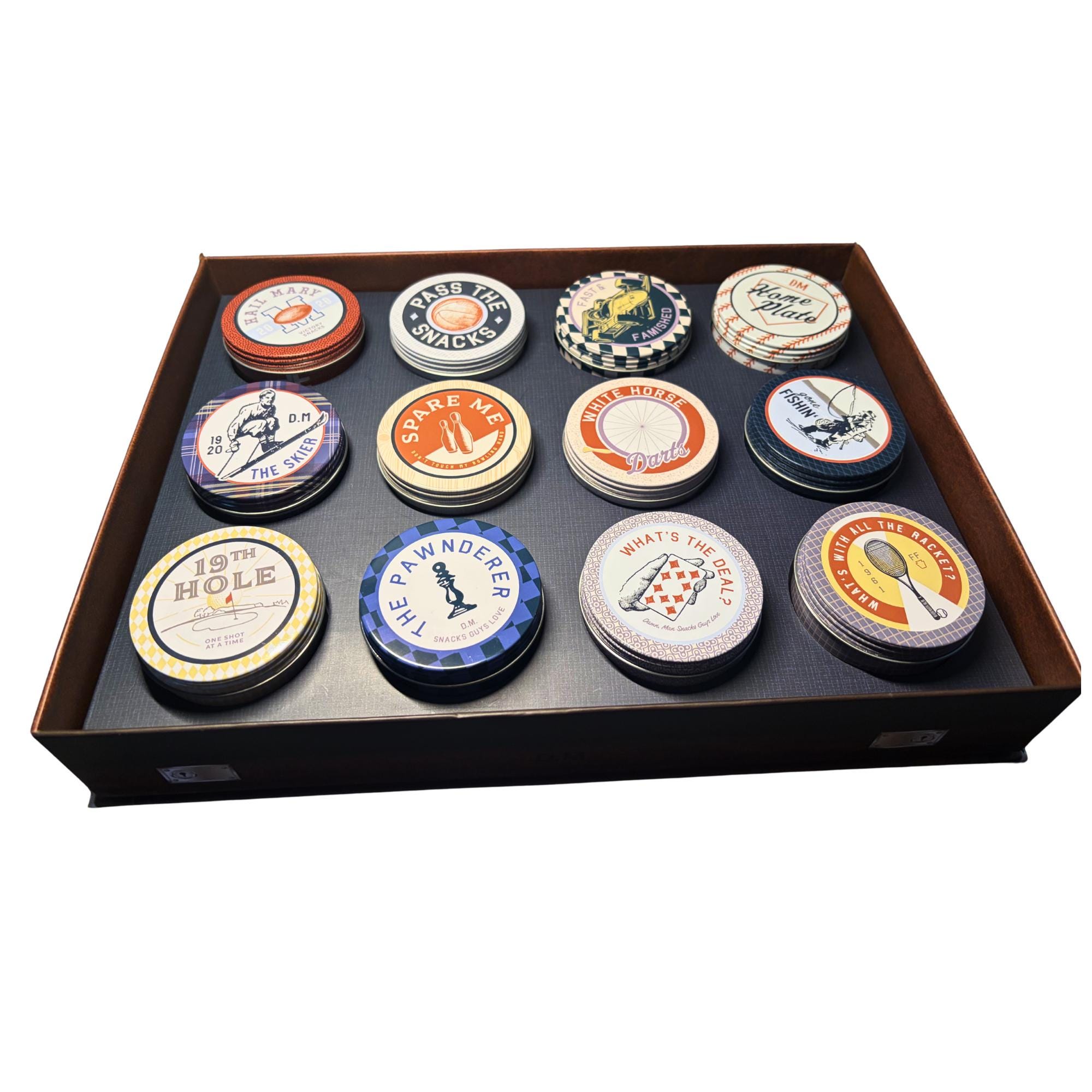 Gourmet Snack Tins – Sports Themed Briefcase Gift Box - Vintage