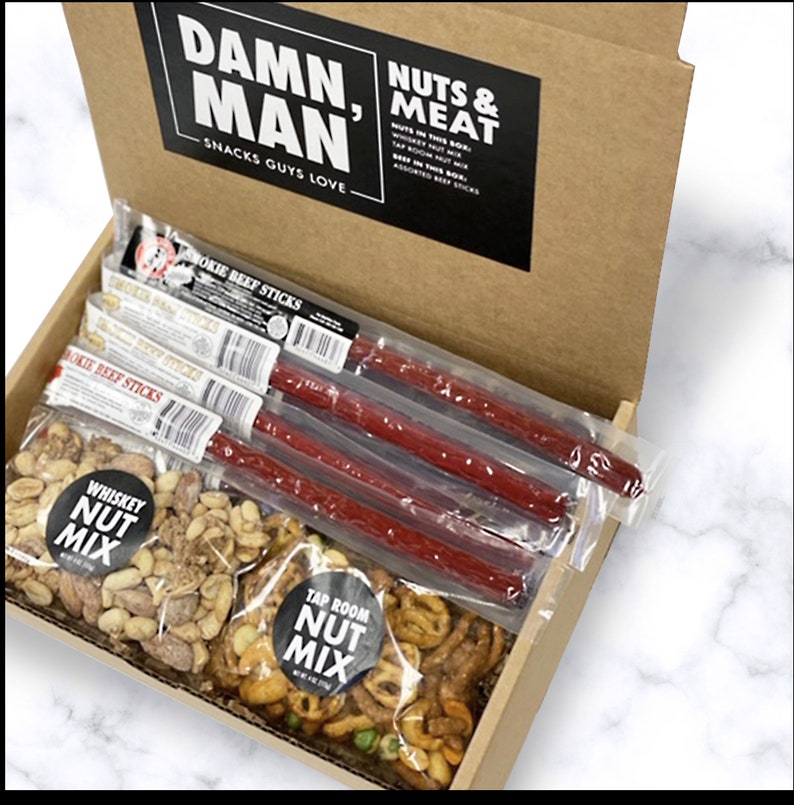 Damn Man Nut Mix Beef Sticks Snack Box Groomsman Best Etsy