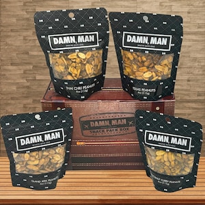 Gourmet Flavored Peanuts Snack Pack - Damn, Man - Spicy Nut Gift Box