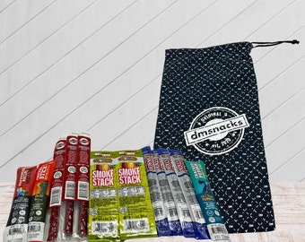 12 verschiedene würzige Beef Stick Bags - Damn Man - Vatertagsgeschenk - Einzigartige Fleisch-Snack-Geschenke für Ihn